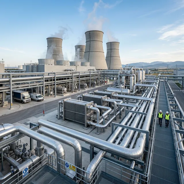 Site industriel avec echangeurs thermiques et tours de refroidissement traites par la technologie LIMPEO